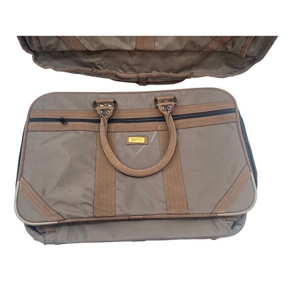 Oleg Cassini Luggage Travel Bag Folding Suitcase Suit/Garment Combo Retro Set - Picture 4 of 12